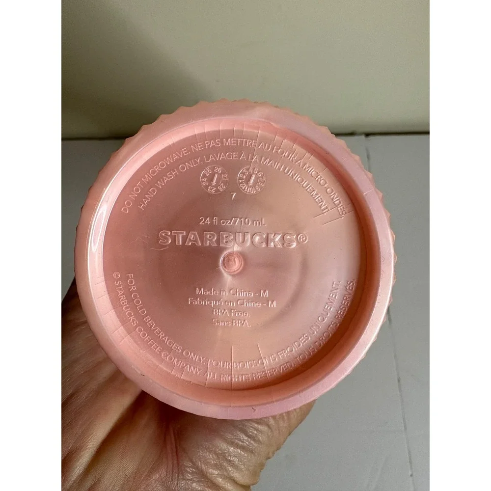 Starbucks‎ Pink Studded Tumbler 24oz Venti Matte Grid Cold Cup with Lid